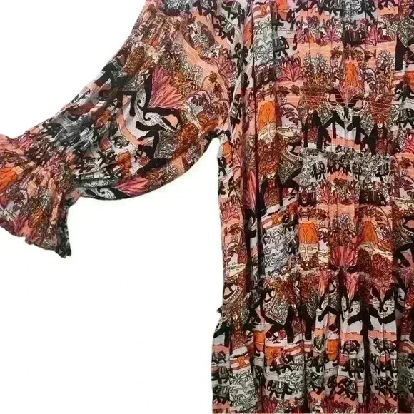 Free People Boho See Ya There Orange Mini Dress, Size XS - Picture 6 of 9